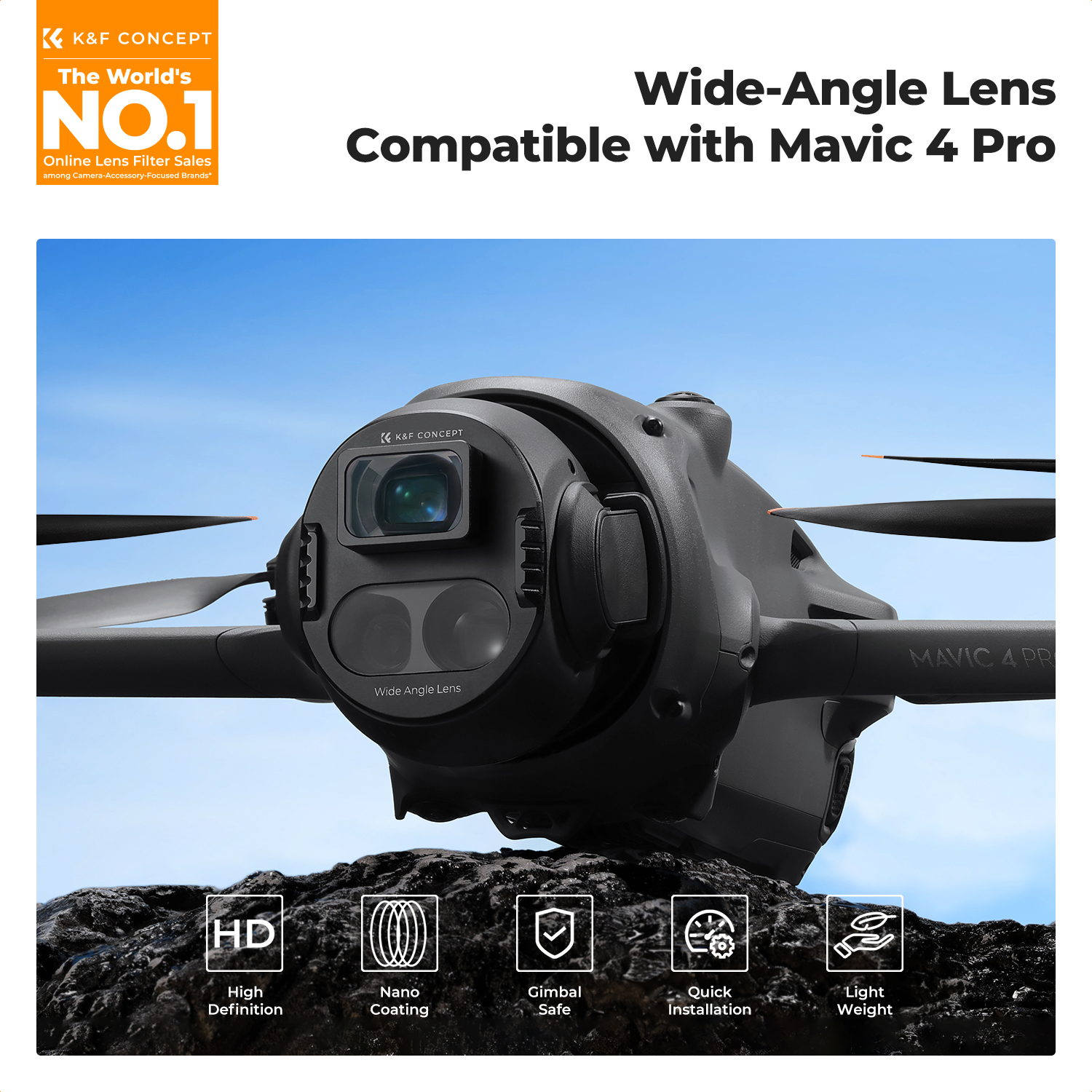 K&F Concept Wide-Angle Lens fo - огляд і ціна Drone Camera Wide Angle