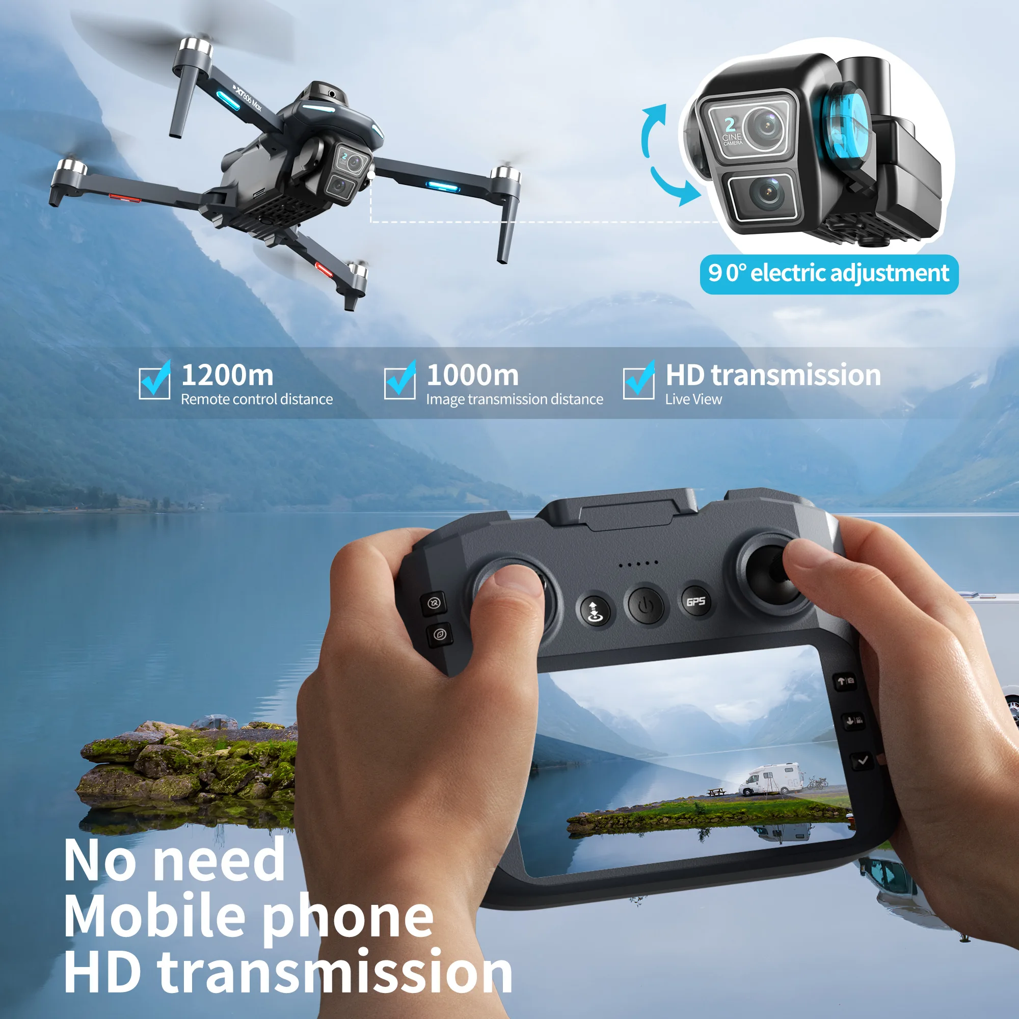 Lenovo XT606 MAX GPS Drone 4k  - огляд і ціна Drone Camera Thermal