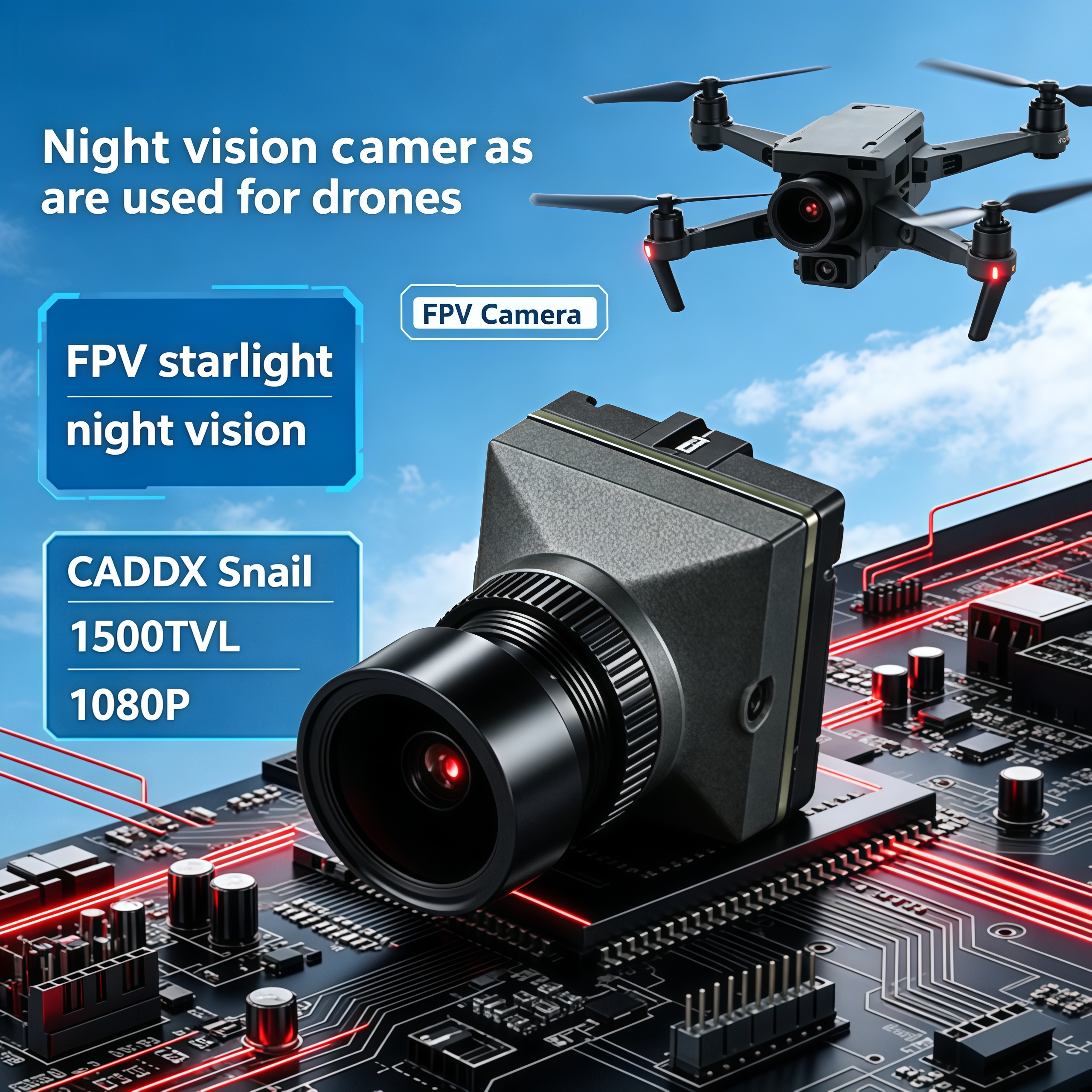1500TVL HD CADDX Snail FPV Cam - огляд і ціна Drone Camera Lens